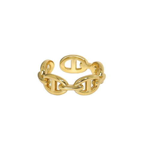 Anchor Chain Ring in Sterling Silver and Gold - UniqShine