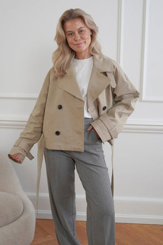 Beige Trench Coat for Women - UniqShine