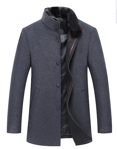 Classic Coat with Fur Collar for Men - UniqShine