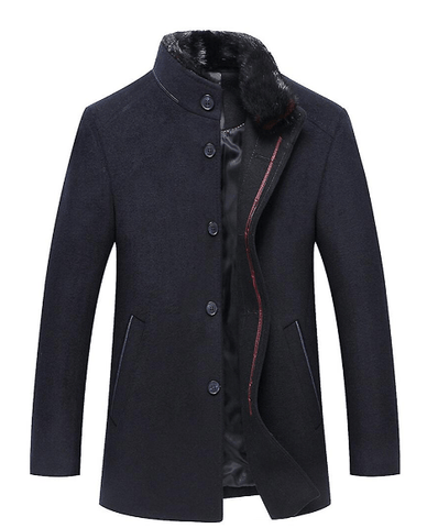 Classic Coat with Fur Collar for Men - UniqShine