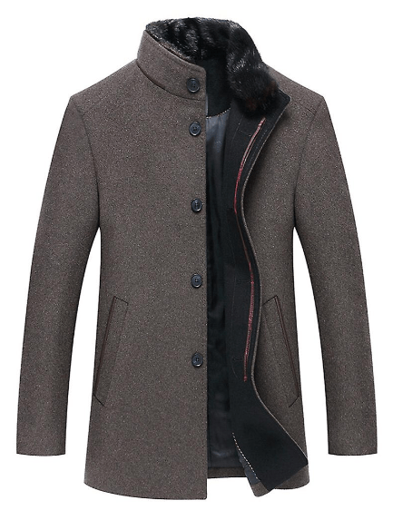 Classic Coat with Fur Collar for Men - UniqShine