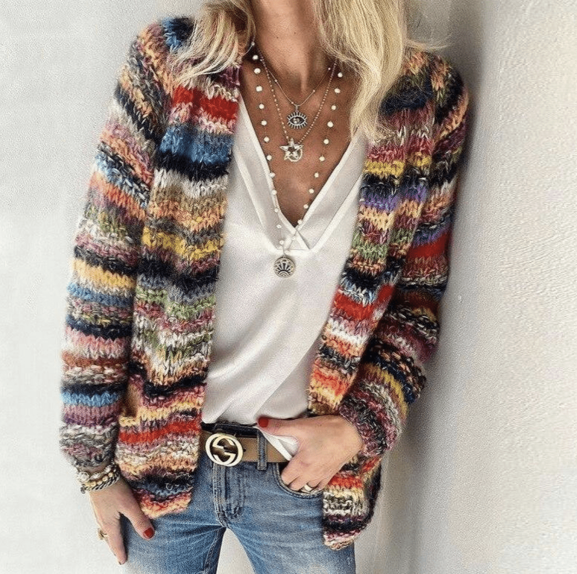 Colourful and Stylish Knitted Cardigan for Women - UniqShine