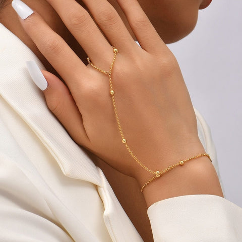 Elegant Gold Hand Chain Bracelet - UniqShine