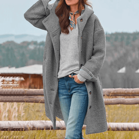 Elegant Long Autumn Coat for Women - UniqShine