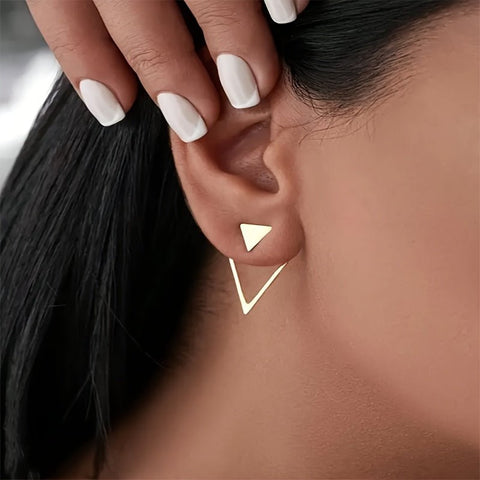 Geometric Triangle Dangle Earrings Set - UniqShine