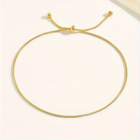 Gold Plated Adjustable Snake Chain Anklet - UniqShine