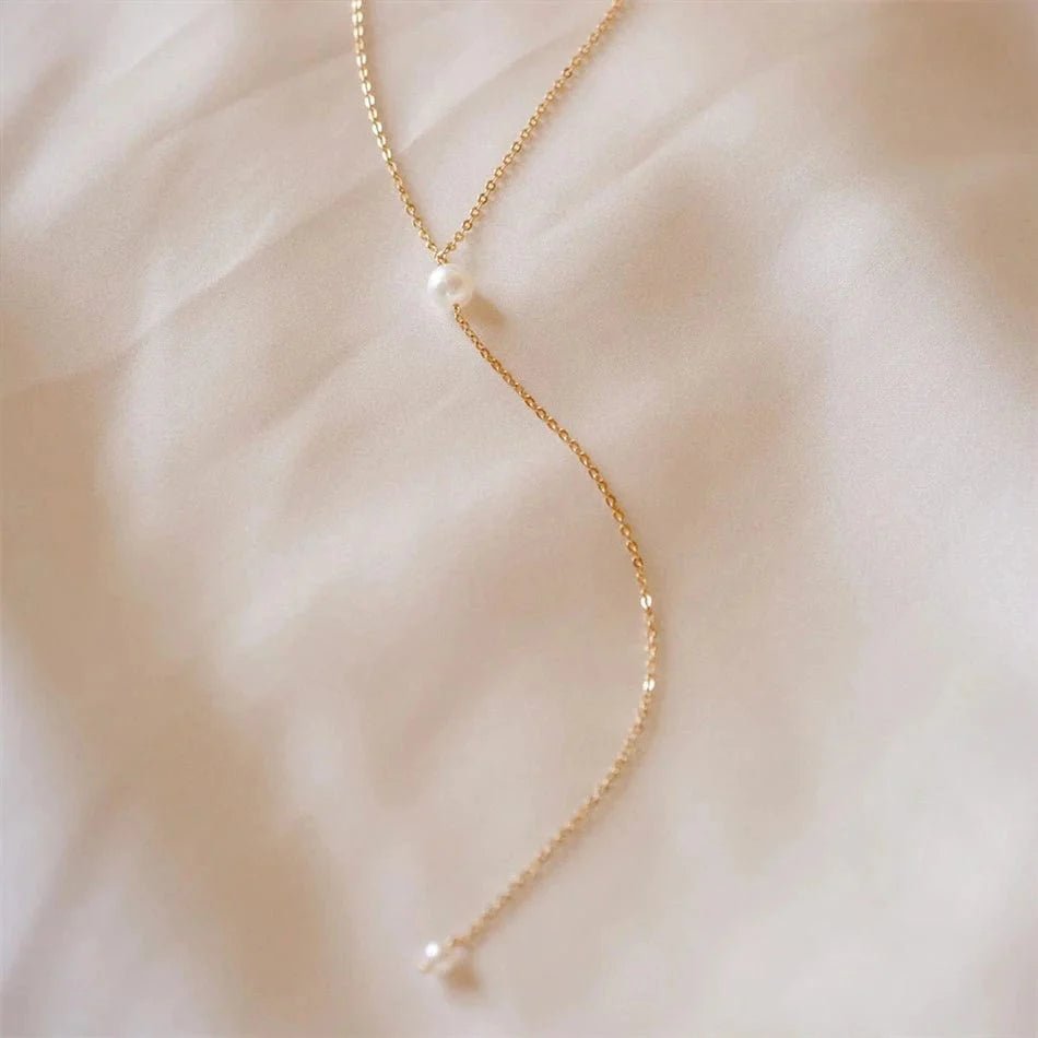 Gold - Plated Pearl Necklace - UniqShine