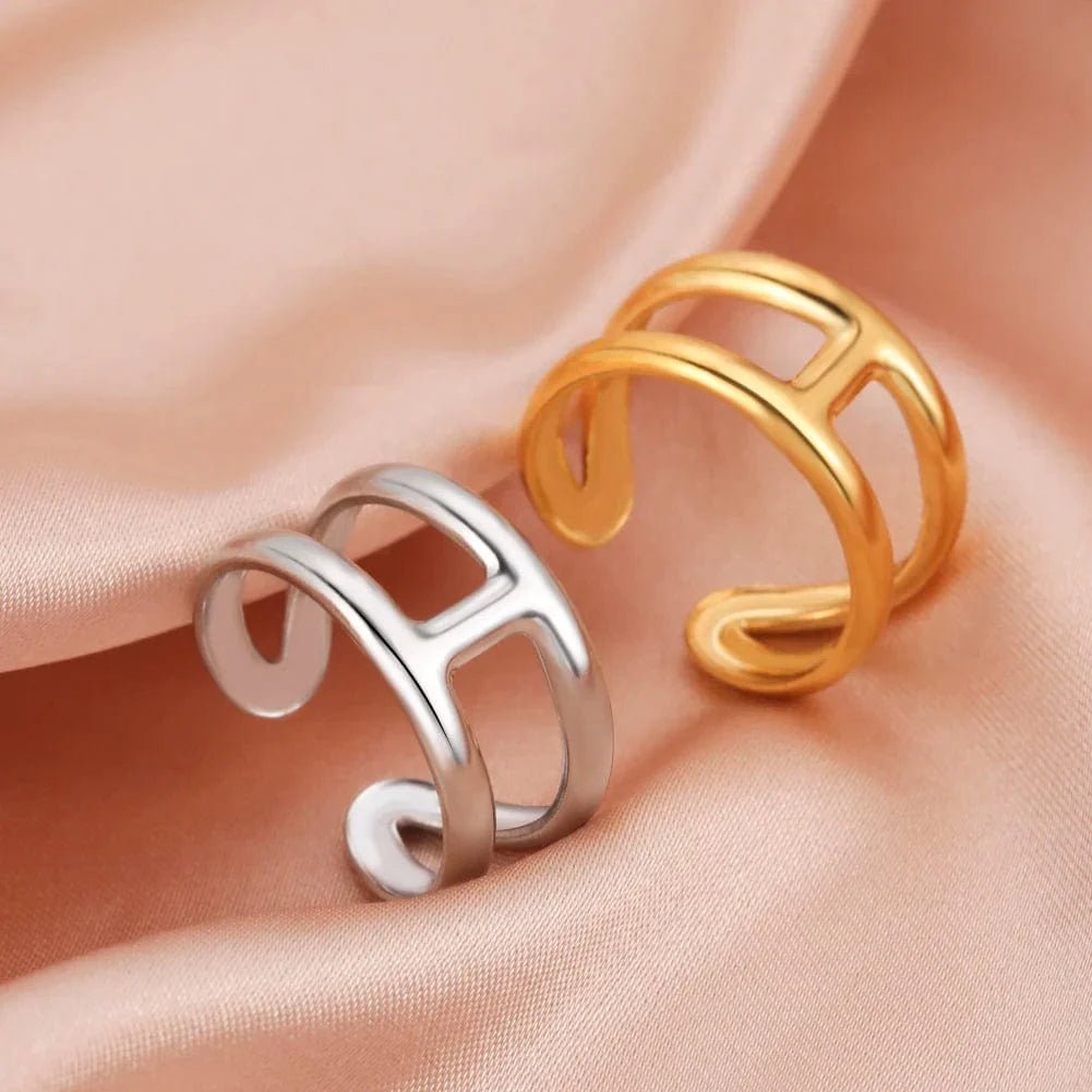 H Ring in Gold and Silver - UniqShine