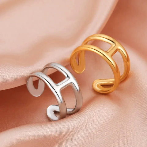 H Ring in Gold and Silver - UniqShine