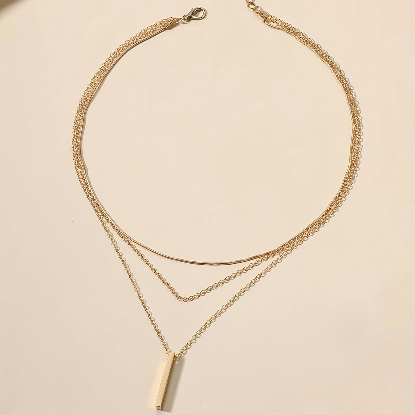 Multilayer Geometric Pendant Necklace - UniqShine