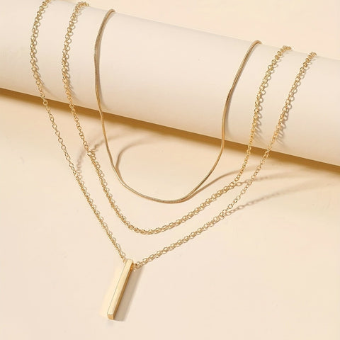 Multilayer Geometric Pendant Necklace - UniqShine