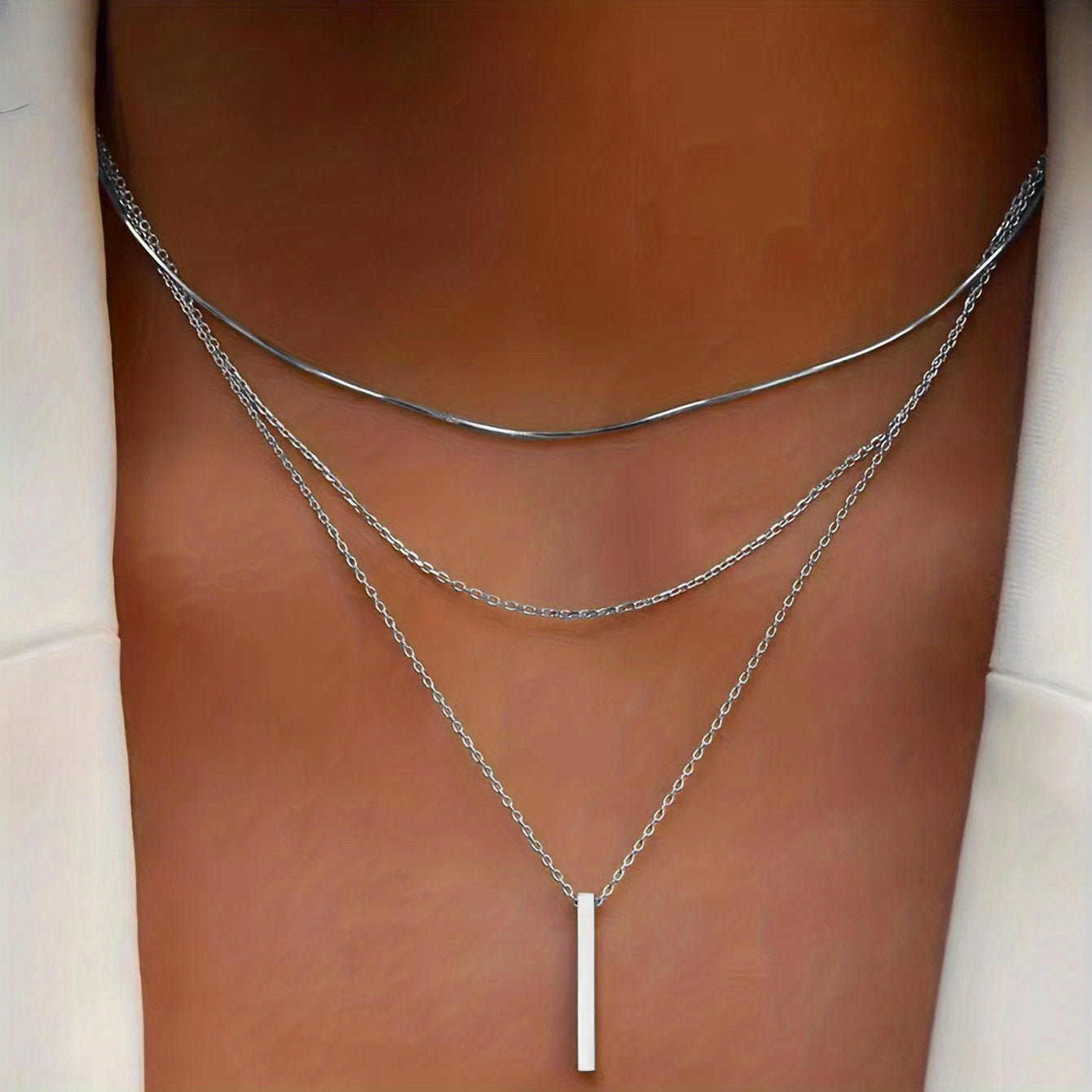 Multilayer Geometric Pendant Necklace - UniqShine