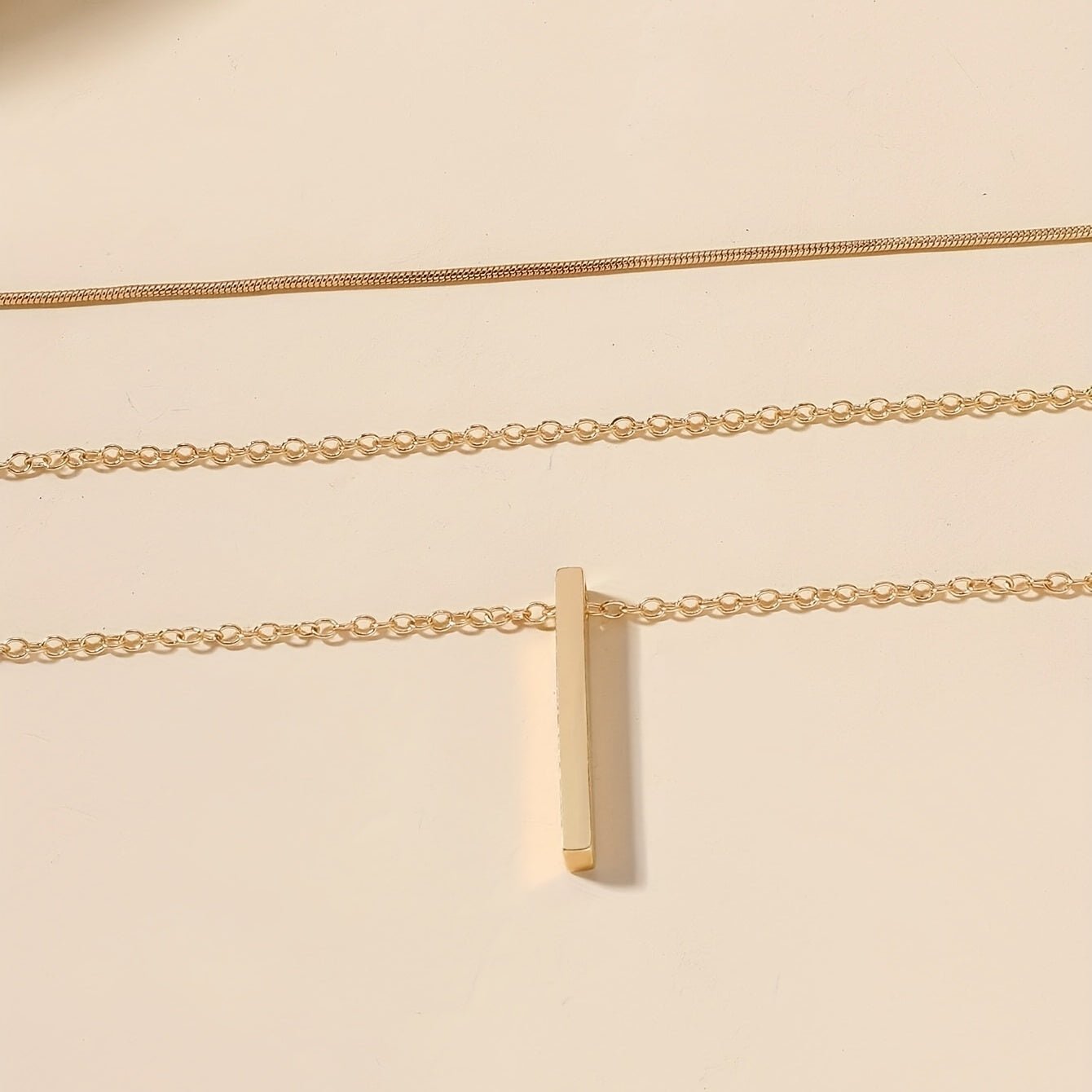 Multilayer Geometric Pendant Necklace - UniqShine