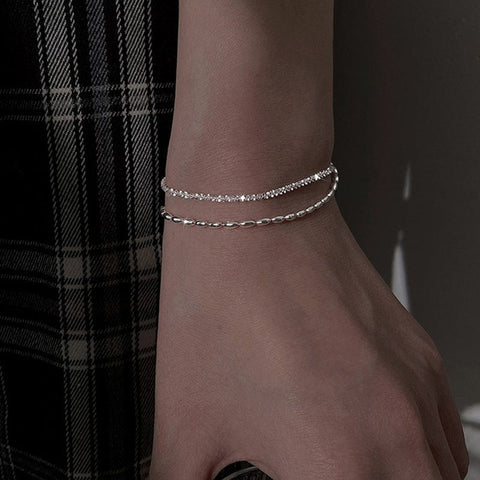 Silver Double Chain Bracelet - UniqShine