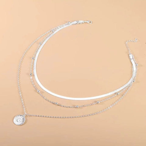 Triple Chain Silver Necklace - UniqShine