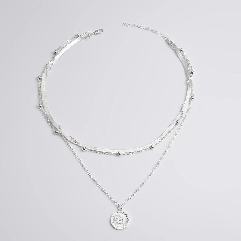 Triple Chain Silver Necklace - UniqShine