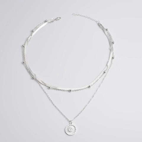 Triple Chain Silver Necklace - UniqShine