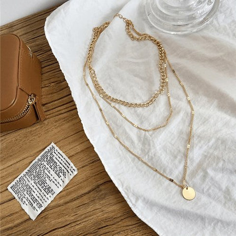 Triple Gold - Plated Chain Necklace - UniqShine