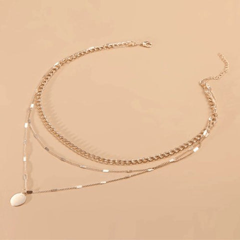 Triple Gold - Plated Chain Necklace - UniqShine